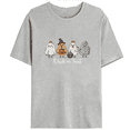 thumbnail image 1 of Funny Chicken Print T-shirts Halloween Chicken & Treat Casual Tops Trick-or-Treat Graphic Tees Short Sleeve Cotton Shirts for Daily Outfits Gray,2XL, 1 of 5