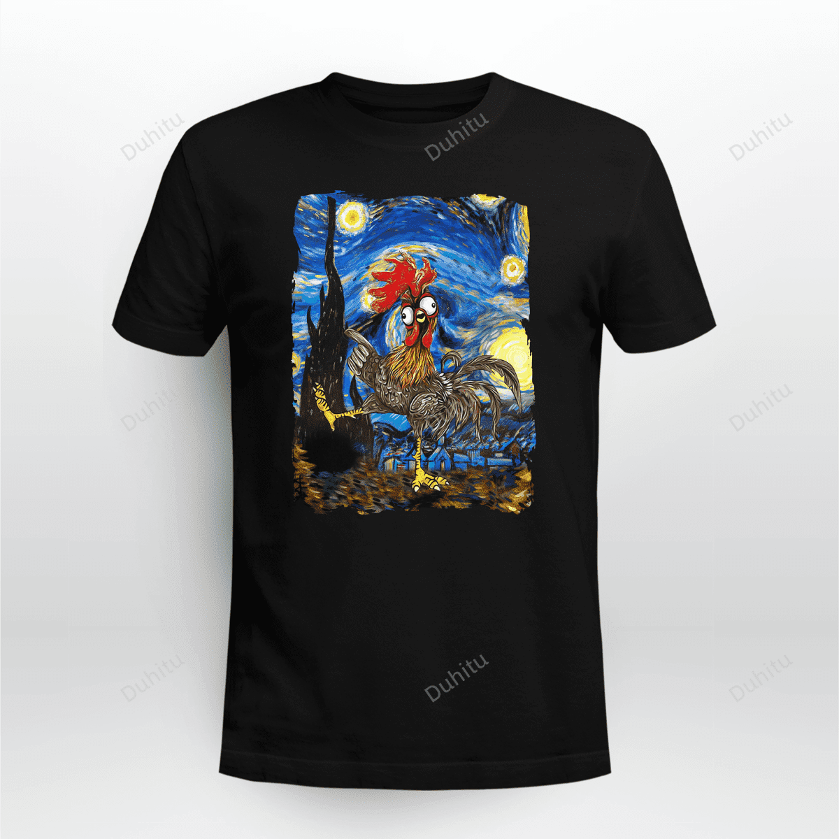 Funny Chicken Starry Night Van Gogh