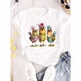 thumbnail image 1 of Funny Chicken T-Shirt Women Cute Hens With Glasses And Flowers Tee Fancy Farm Bird Lover Gift Top, 1 of 10