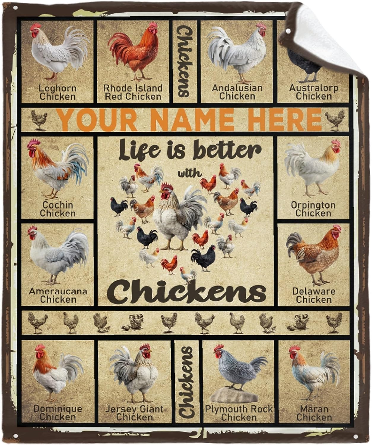 Funny Chicken Throw Blanket, Chicken Gifts for Chicken Lovers,Chicken