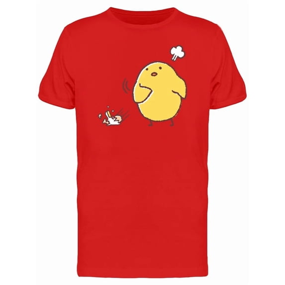 Funny Chicken Throwing Eggs Tee Men's -Image by Shutterstock