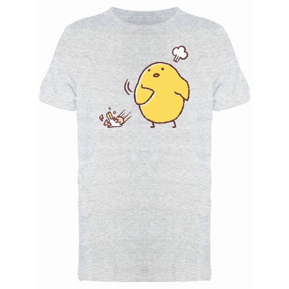 Funny Chicken Throwing Eggs T-Shirt Men -Image by Shutterstock, Male x-Large