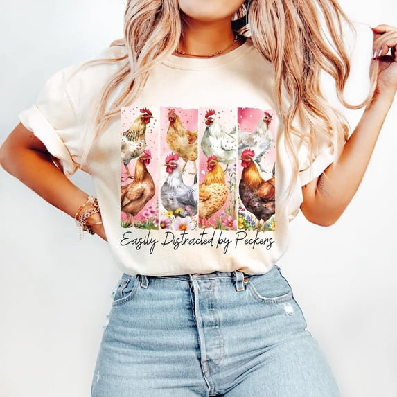 Funny Chicken Tshirt, Chicken Lover Tshirt, Farm Life Tshirt, Floral Spring Tshirt, Chicken Mama Tshirt