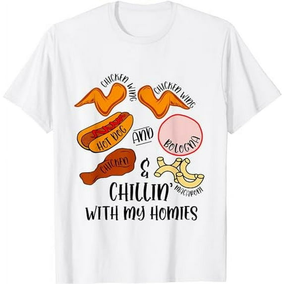 Funny Chicken Wing Song Lyric Hot Dog Bologna Macaroni Kids T-Shirt