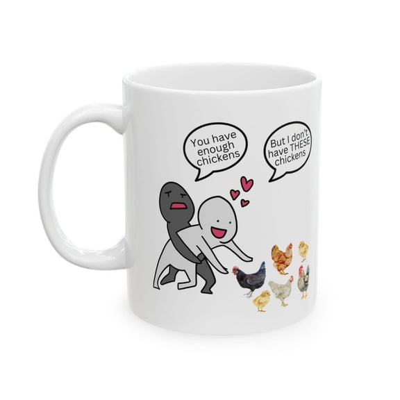 Funny Chickens Ceramic Mug, Chicken Lovers Gift, Farmhouse Coffee Cup, Animal Lover Tea Mug, Cute C1HICKEN COOP DE1cor, Farm L1ife Cup