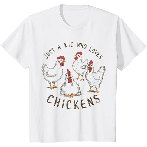 Funny Chickens Lover Farmer Just A Kid Who Loves Chickens Boys T-Shirt