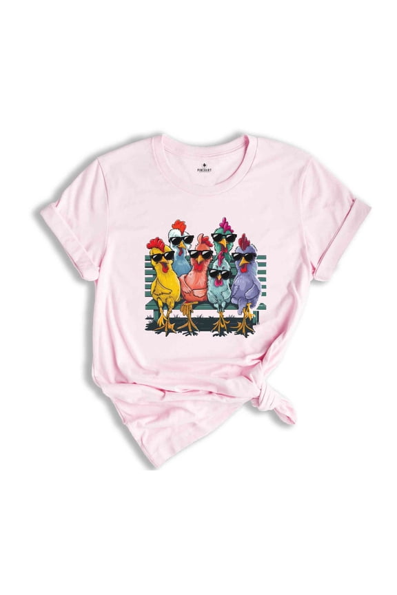 Funny Chickens Shirt, Animal T-Shirt, Farm Gift for Women, Cute Farmer Outfit, Country T-Shirt, Farm Vneck Tshirt