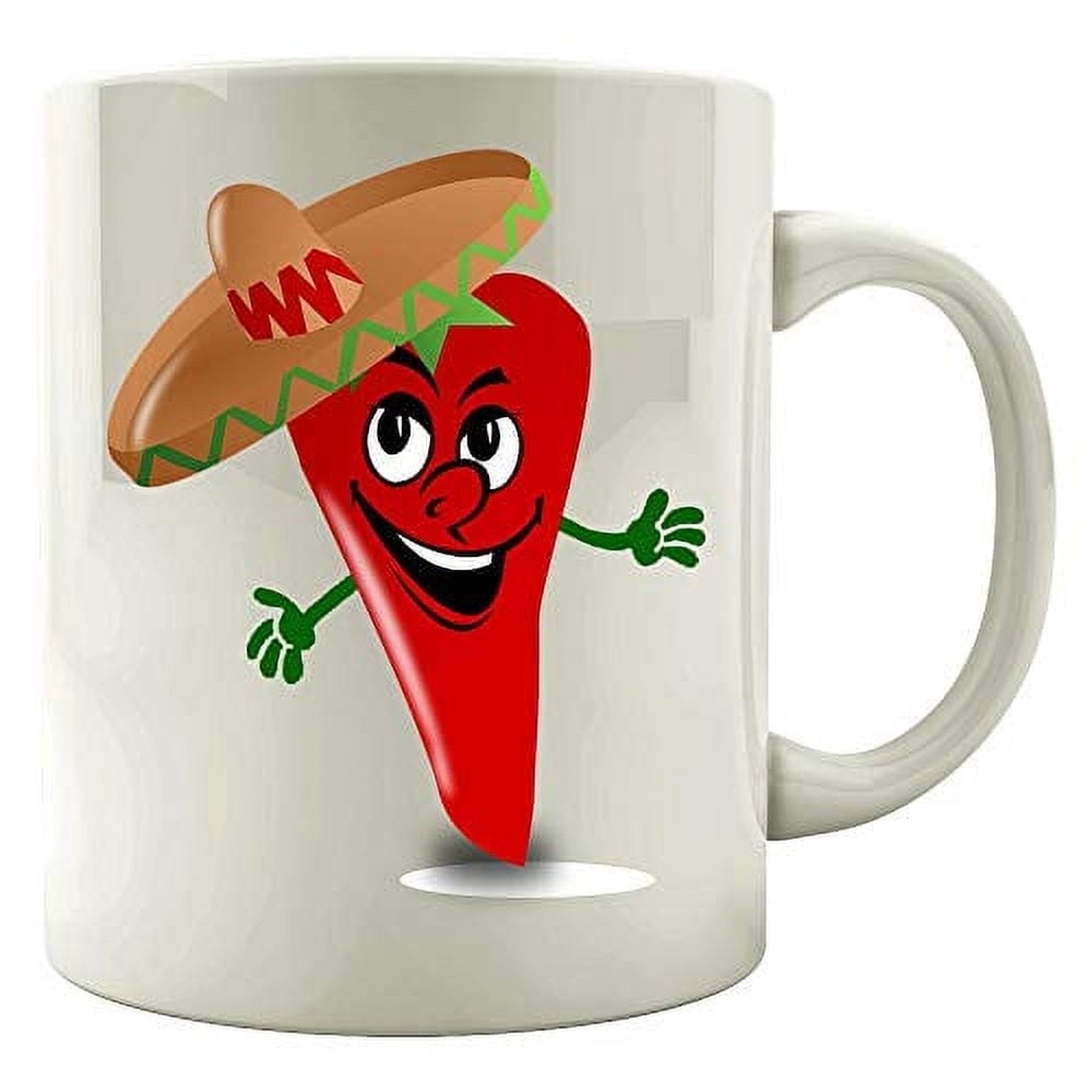 Chili Pepper 11 oz Coffee Mug - Spicy Hot Flavor Humor White Ceramic ...