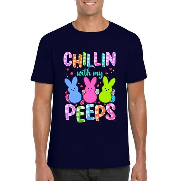 Funny Chilling With My Peeps Easter Holiday Family Squad Unisex T-Shirt