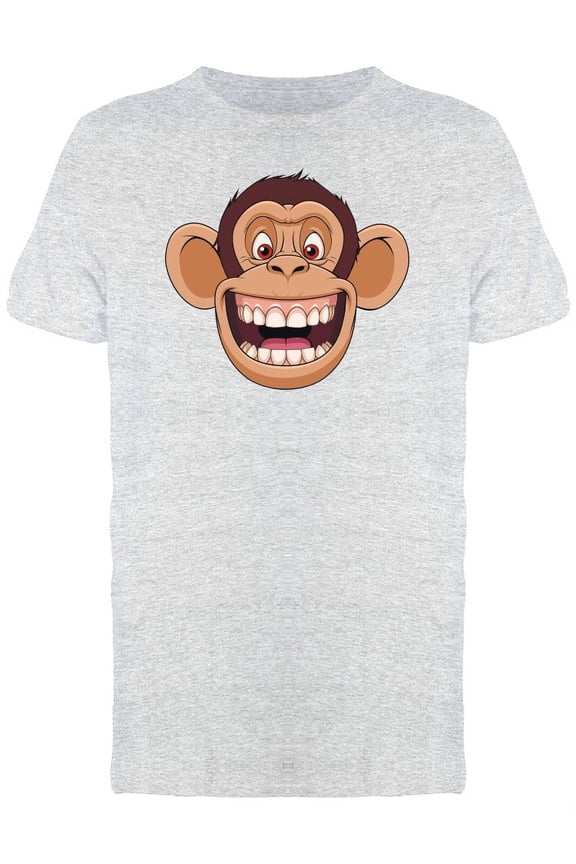 Funny Chimpanzee Head Smiling Tee Men's -Image by Shutterstock