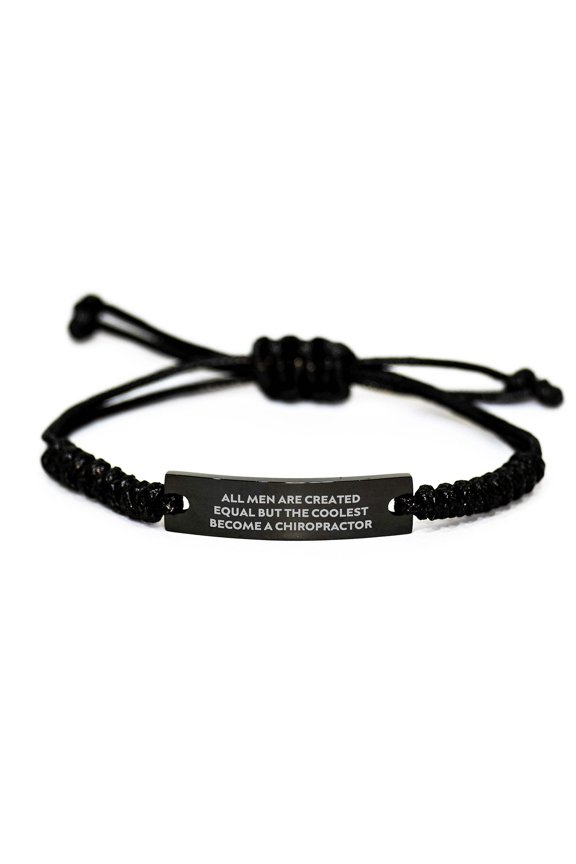 Funny Chiropractor Gifts for Men Unique Rope Bracelets with Quote 'All Men Are Created Equal But The Coolest Become A Chiropractor' for Christmas