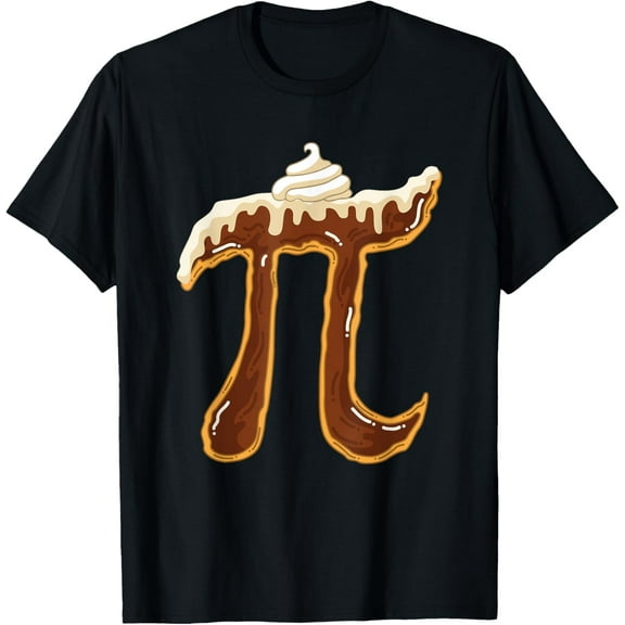 Funny Chocolate Cream Pie Shirt Pi Day Math Lover Foodie Pun T-ShirtMen and women, Black T-shirt, size: Extra large