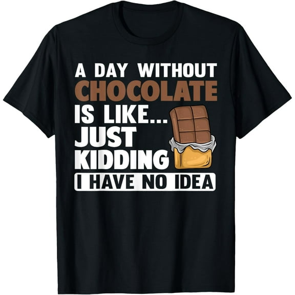 Funny Chocolate Design For Women Men Dark Chocolate Lovers T-ShirtMen and women, Black T-shirt, size: Extra large