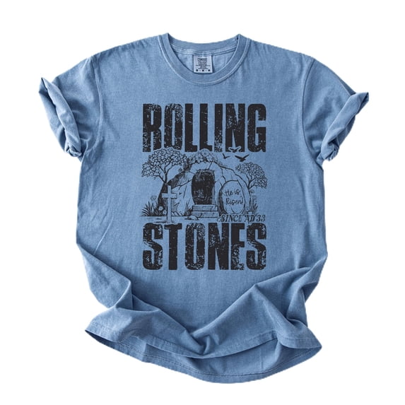 Funny Christian Easter Shirt for Men & Women - He is Risen Since AD 33 Faith T-Shirt Blue Jean Shirt Adult Large