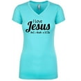 thumbnail image 1 of Funny Christian I Love Jesus But I Drink A Little V-Neck Ladies Tee-Tahiti-Small, 1 of 4