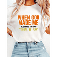 thumbnail image 1 of Funny Christian Print Tshirts "When God Made Me He Grinned" Humor Graphic Tees Casual Short Sleeve Top for Men & Women Daily Outfits White,S, 1 of 6