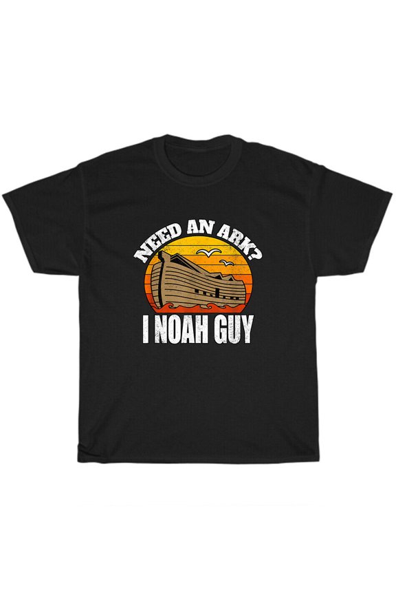 Funny Christian Pun Humor Need An Ark I Noah Guy T-Shirt Vintage Retro Tee Gift