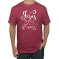 thumbnail image 1 of Funny Christian Quote Jesus Loves This Hot Mess Inspirational/Christian Men's Graphic T-Shirt, Vintage Heather Red, 4XL, 1 of 3