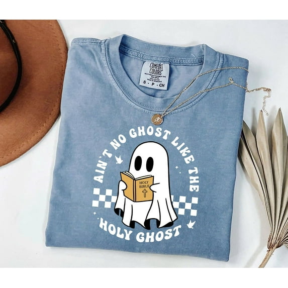 Funny Christian Shirt Comfort Colors – Cute Ghost Bible Tee, Catholic Retro Christian Apparel Gift for Men & Women