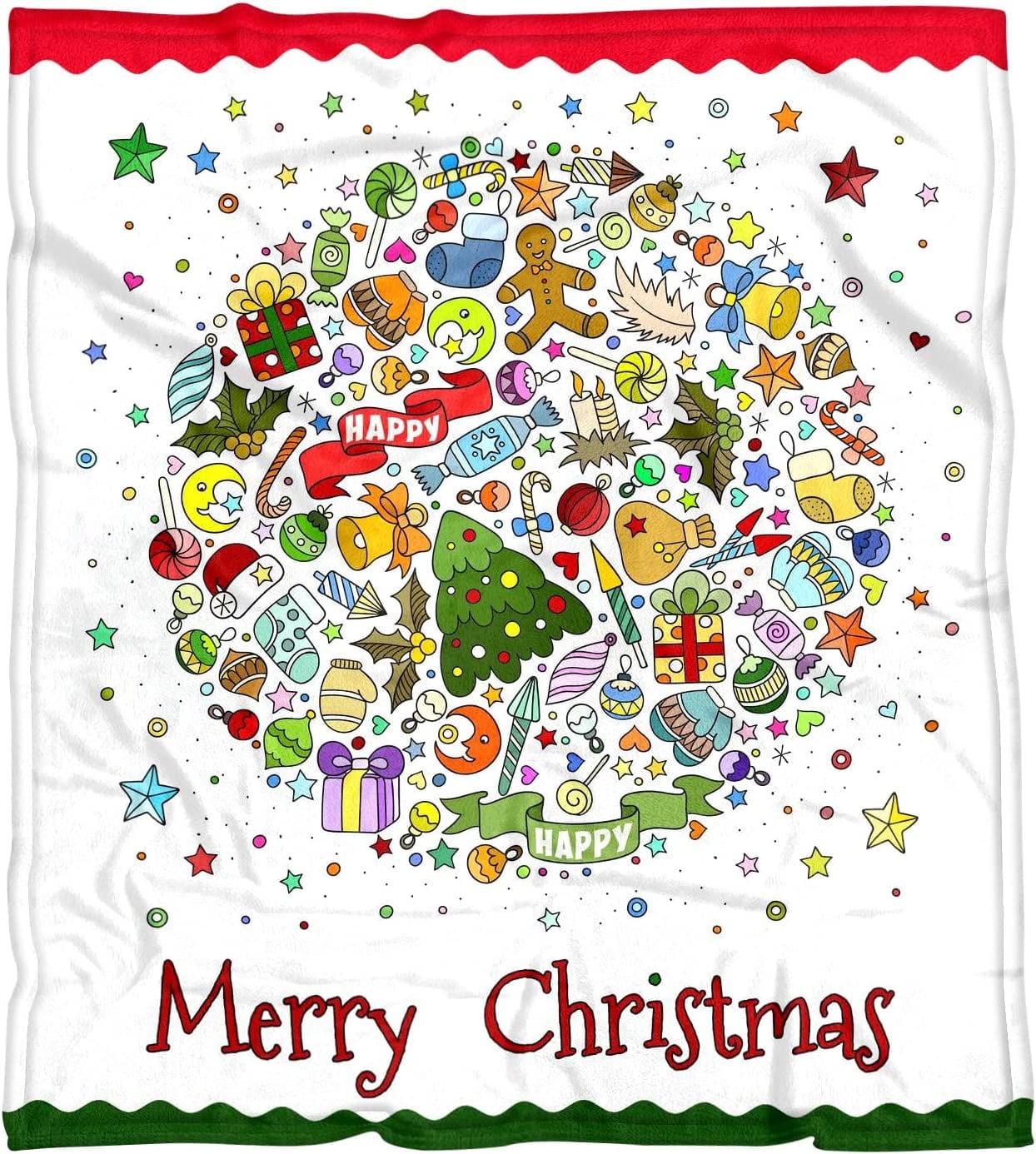 Funny Christmas Blanket for Kids, Lightweight Soft Cozy Unisex Christmas Flannel Throw Blankets 50x60Inches