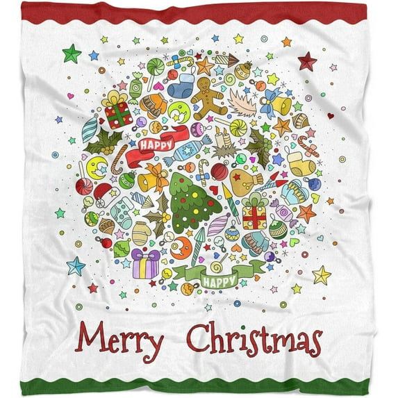 Funny Christmas Blanket for Kids, Lightweight Soft Cozy Unisex Christmas Flannel Throw Blankets 50x60Inches