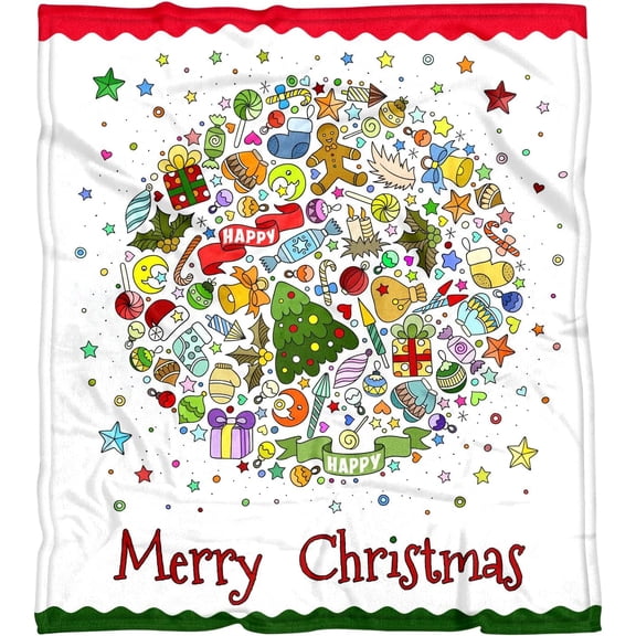 Funny Christmas Blanket for Kids, Lightweight Soft Cozy Unisex Christmas Flannel Throw Blankets 60x80Inches