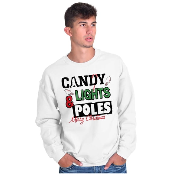 Funny Christmas Candy Lights Poles Men Big & Tall Sweatshirt Brisco Brands 5X