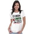 thumbnail image 1 of Funny Christmas Candy Lights Poles Womens Slim Fit Graphic Tee Brisco Brands S, 1 of 5