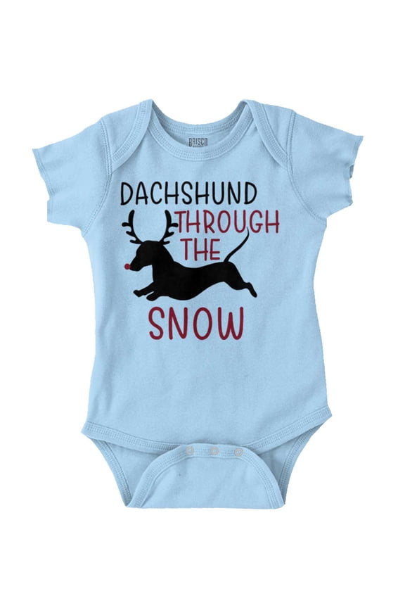 Funny Christmas Carol Dachshund Pun Romper Boys or Girls Infant Baby Brisco Brands NB