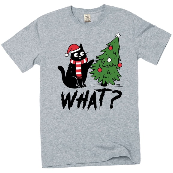Funny Christmas Cat T-shirt Christmas Tree humorous pet holiday tee shirt