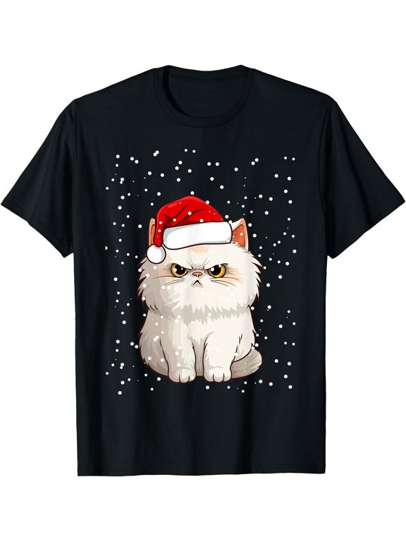 Funny Christmas Cat for Grumpy Teen, Girl, Boy, Mom or Dad! T-Shirt