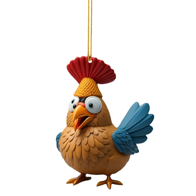 Funny Christmas Chicken Ornament Hanging Christmas Tree Ornaments 