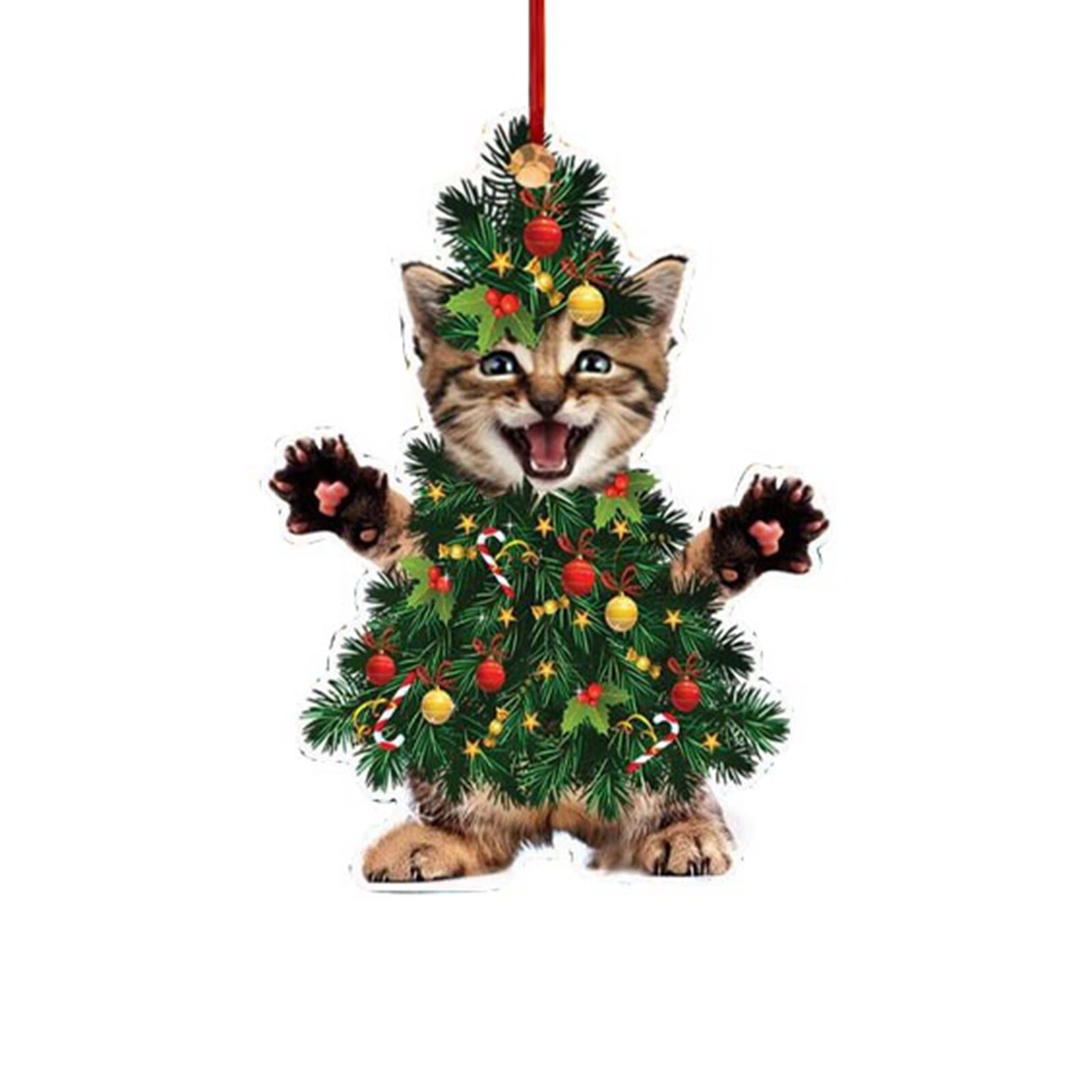 Funny Christmas Decoration Christmas Acrylic Cat Decoration Pendant