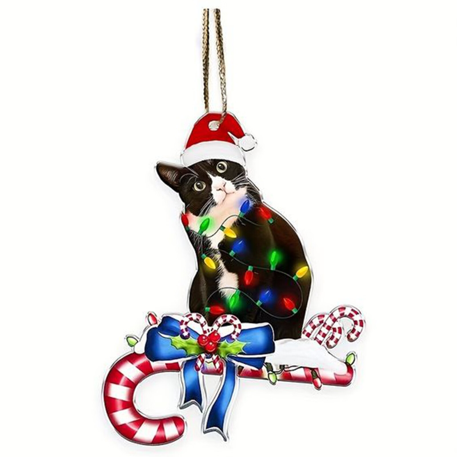 Funny Christmas Decoration Christmas Acrylic Cat Decoration Pendant