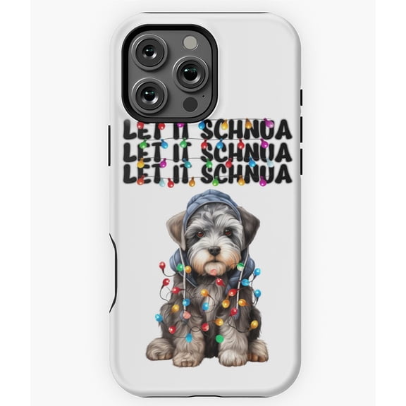 Funny Christmas Dog Wrapped in Lights Phone Case for iPhone 16 15 14 13 12 11 Pro Max