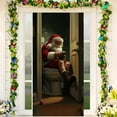 thumbnail image 1 of Funny Christmas Door Cover Banner Front Door Photo Backdrop Cloth Holiday Decoration Background Restroom Hanging Cloth Porch Sign Banner New Year Favor, 1 of 6