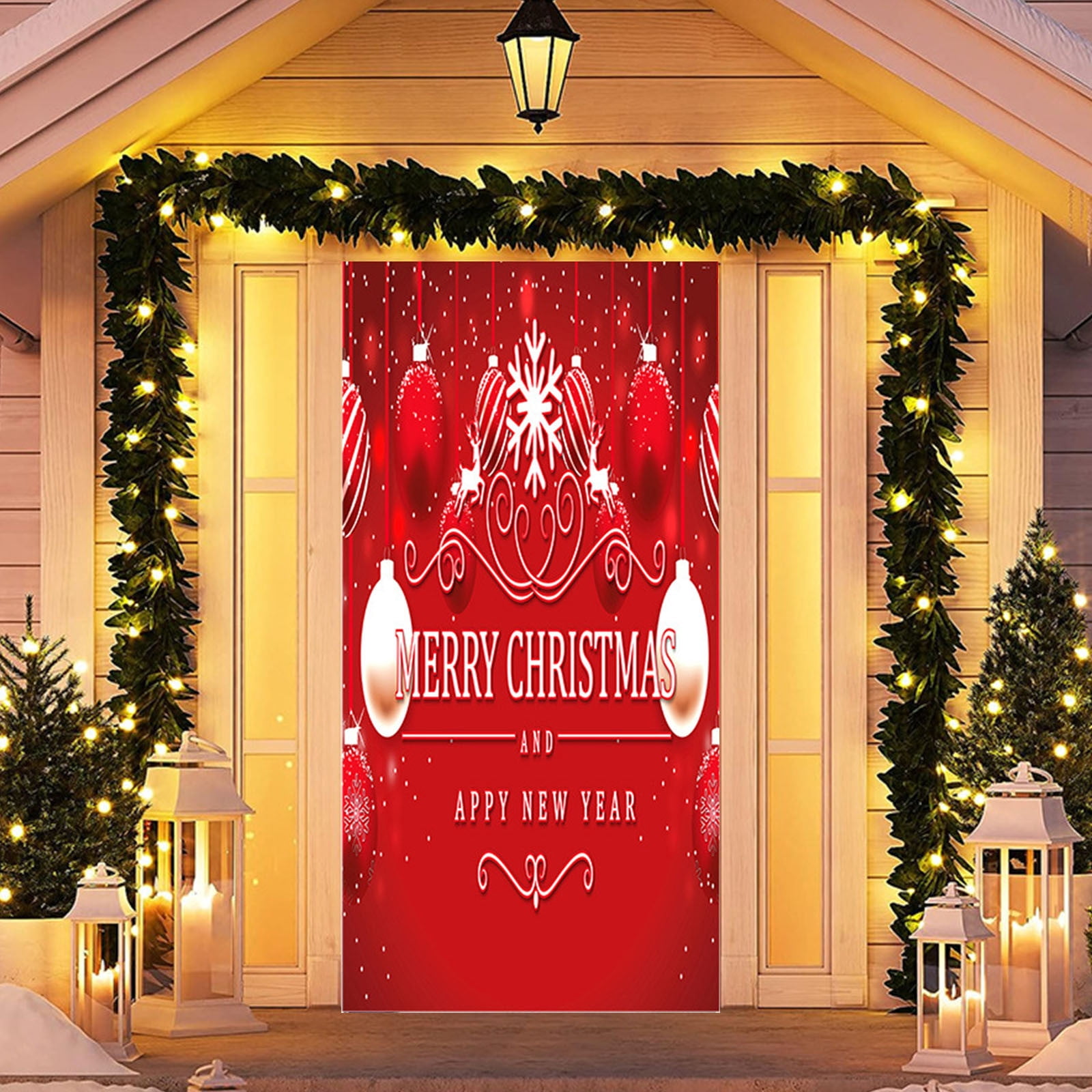 Funny Santa Claus Toilet Door Banner – 72x35 Inch Christmas Door Cover For Bathroom, Porch Decor | Humorous Holiday Sign