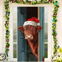 Funny Christmas Door Cover Banner Front Door Photo Backdrop Cloth Holiday Decoration Background Restroom Hanging Cloth Porch Sign Banner New Year Favor