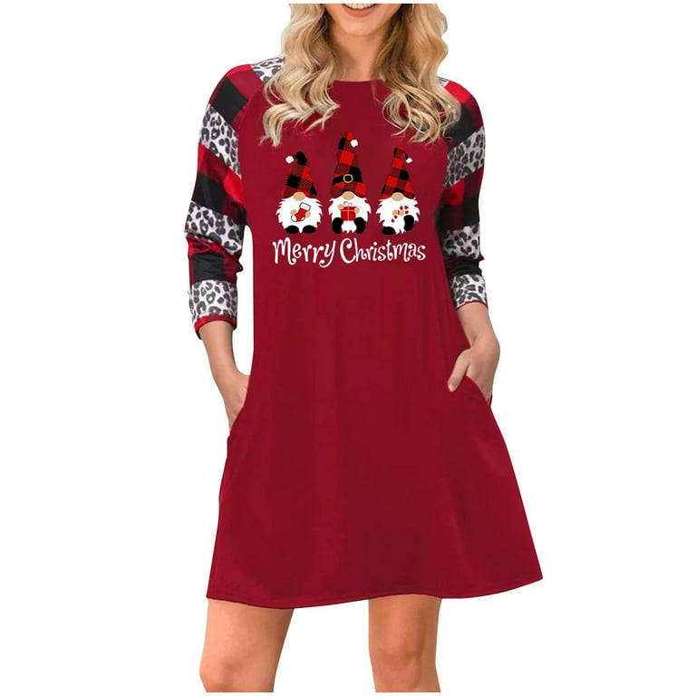 Funny christmas top dresses womens