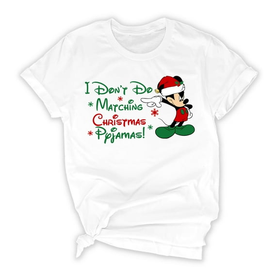 Funny Christmas Family Matching Disney Shirts - Mickey & Minnie Holiday Graphic Tees for Men, Women, Kids, & Baby - White