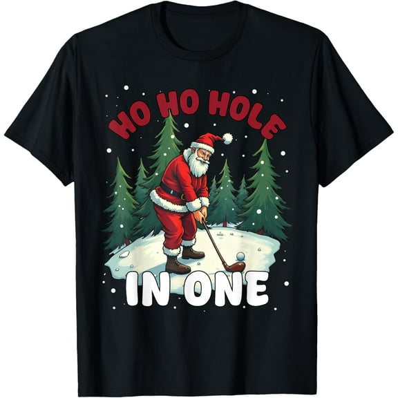 Funny Christmas Golf Santa Claus Hole in One for Golf Lovers T-Shirt