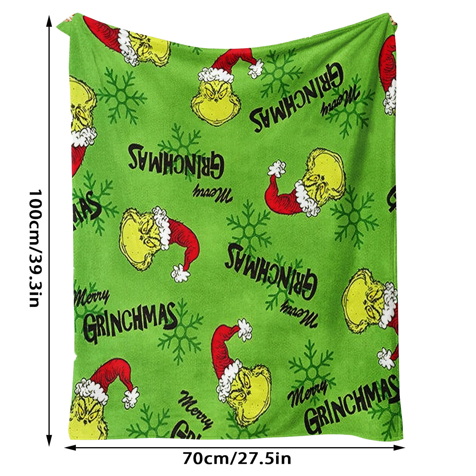 Funny Christmas Green Monster Grinch Blankets and Throws Plush Flannel