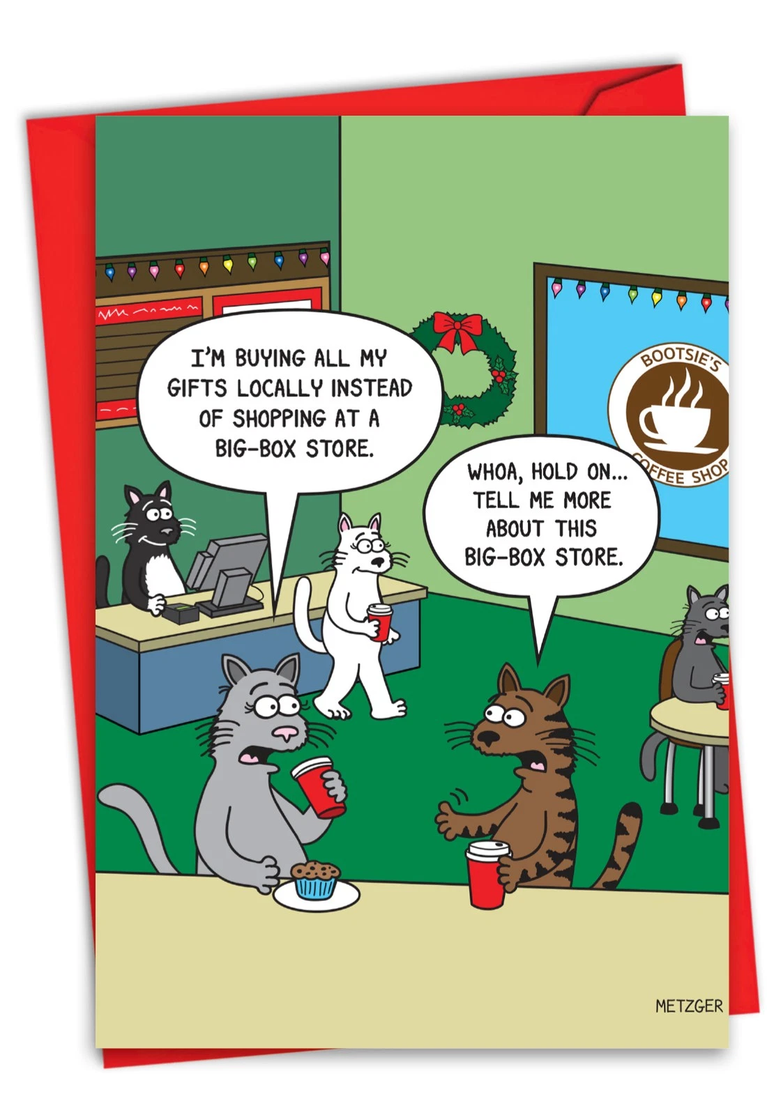 Funny Christmas Greeting Card W/ Envelope (1 Card) Happy Holidays Local Gifts