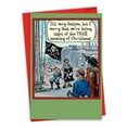 thumbnail image 1 of Funny Christmas Greeting Card with 5 x 7 Inch Envelope (1 Card) Merry Christmas Holiday Losing Sight - Pirate with Candycane Flag, 1 of 6
