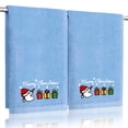 thumbnail image 1 of Funny Christmas Snowman Hand Towels for Bathroom Kitchen- 100% Cotton Soft Absorbent Winter Holiday Bath Towels Cute Decor - Fun Novelty Christmas Xmas Secret Santa Gifts for Women Mom -Set of 2,Blue, 1 of 7