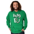 thumbnail image 1 of Funny Christmas Head Elf Candy Cane Hoodie Sweatshirt Women Men Brisco Brands X, 1 of 6