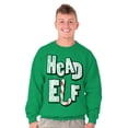 thumbnail image 1 of Funny Christmas Head Elf Candy Cane Sweatshirt for Men or Women Brisco Brands S, 1 of 6