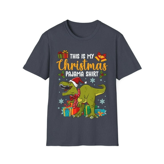 Funny Christmas Holiday Dinosaur PJ Novelty Graphic Art Unisex T-Shirt