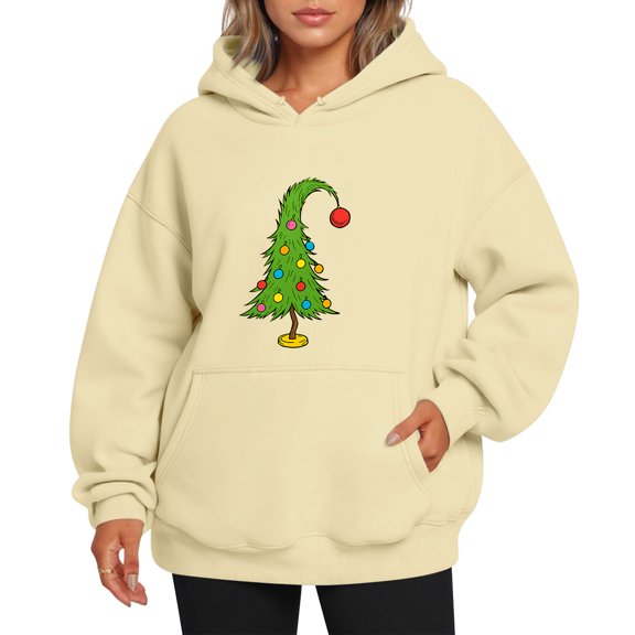 Funny Christmas Hoodies Christmas Oversized Hoodie Beige XL