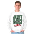 thumbnail image 1 of Funny Christmas Just Elfing Around Unisex Plus Fleece Graphic Sweatshirt Brisco Brands 3X, 1 of 5